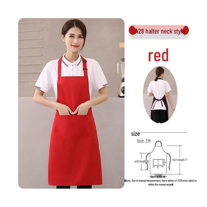 Custom Logo Waterproof Stain-resistant Solid Color Waist Apron for Kitchen and Work