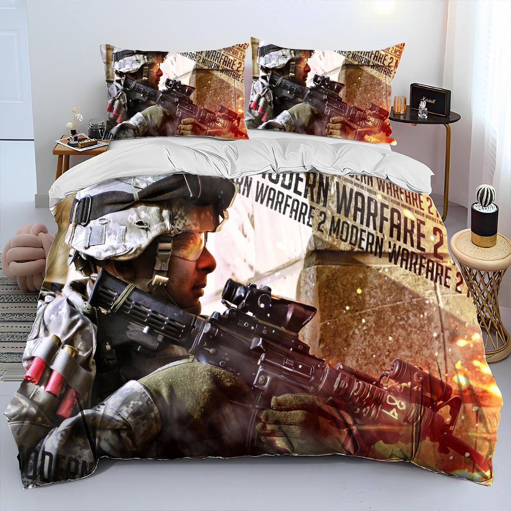 3DPrinting Game Call Of Duty Comforter Bedding Set,Duvet Cover Bed Set Quilt Cover Pillowcase,king Queen Size Bedding Set Kids