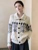 Heavyweight 100% Pure Wool High Neck Fair Isle Jacquard Cardigan Sweater - Autumn/Winter Collection
