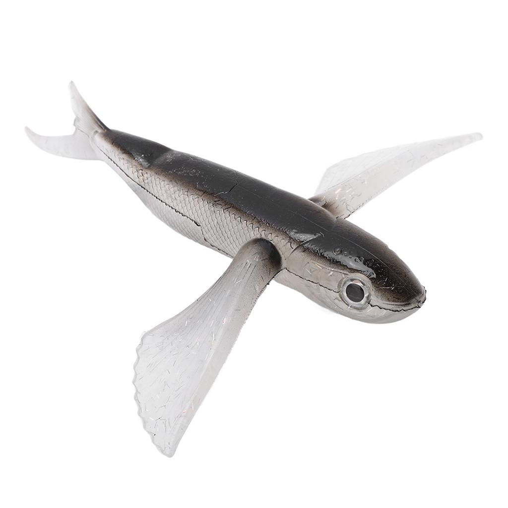 Rybářská nástraha Tvar létající ryby Umělá nástraha Měkká silikonová nástraha pro mořský rybolov z lodi Černá
