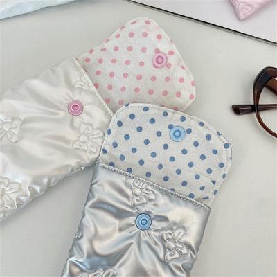 Portable Bowknot Heart Eyeglasses Reading Glasses Carrying Pouch Soft Travel Anti-Scratch Sunglasses Bag for Women Men