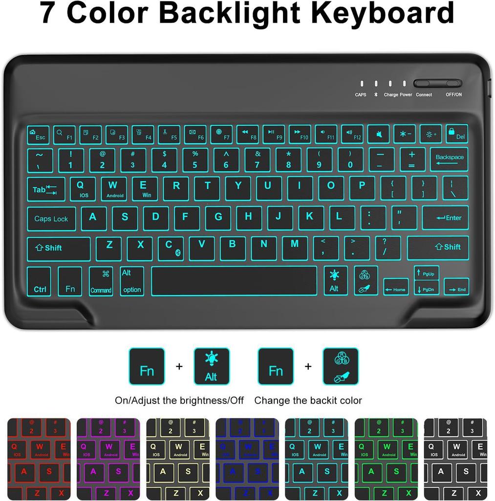 Redmi Pad Pro 12.1 Case: Backlit Bluetooth Keyboard with Pen Slot for Xiaomi PocoPad