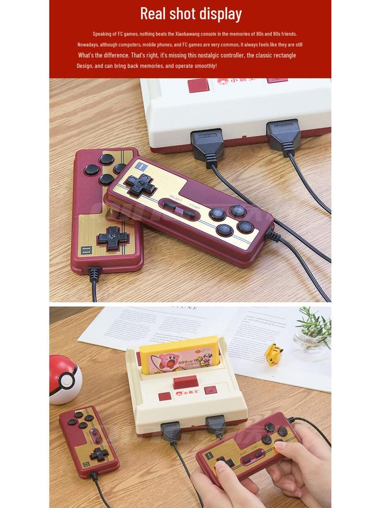 D99 Little Tyrant Red and White Nostalgic Dual Handle FC TV Game Console