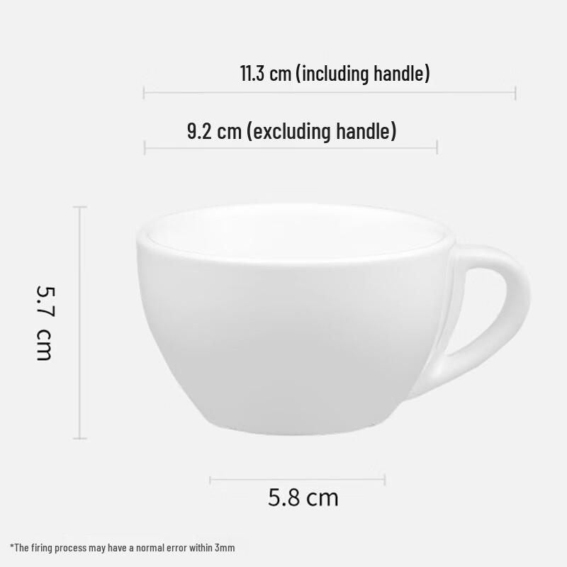 Einfaches Weißes Keramik-Kaffeebecher- und Untertassen-Set