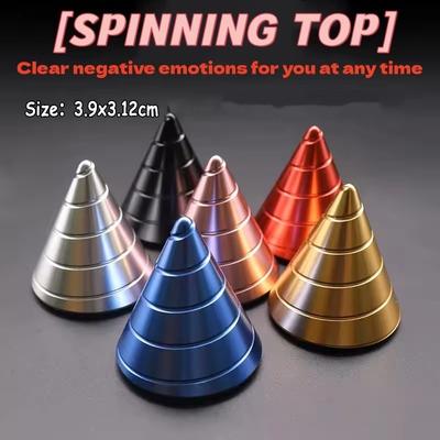 1Pcs Conical Gyroscopes Hand Spinner Fingertip Metal Alloy Gyro Stress Relief Adult Toys Fingertip Gyroscopes Toy Desktop