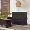 VidaXL Inclinable Garden Bench and Cushions Black 173cm Braided Resin 362183
