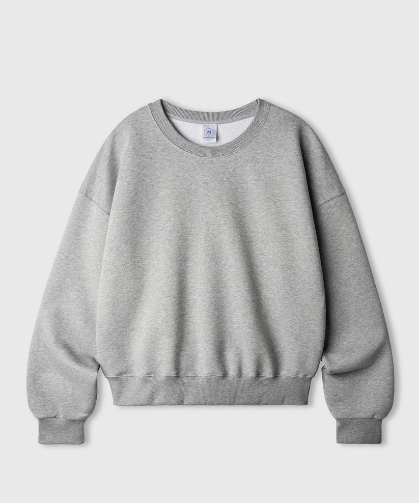 JEMUT Day Cut Crop Oversized Sweatshirt Gray Kjmt2648