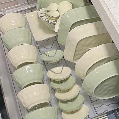 Gonghe Jingpin 55-teiliges cremefarbenes Keramik-Geschirrset