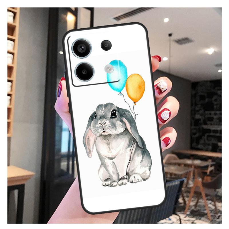 Cute Bunny Rabbit Case For Xiaomi Redmi Note 13 12 11 9 10 Pro 9S 10S 11S 12S Redmi 13 12 10C 12C 13C Coque