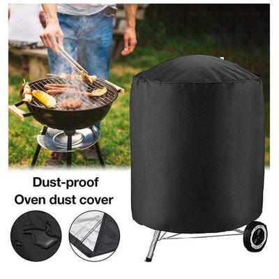 Charcoal Grill Cover Waterproof Charcoal Grill Cover Round Oven Protector Heavy Duty Black Fabric For Outside Patio Beach