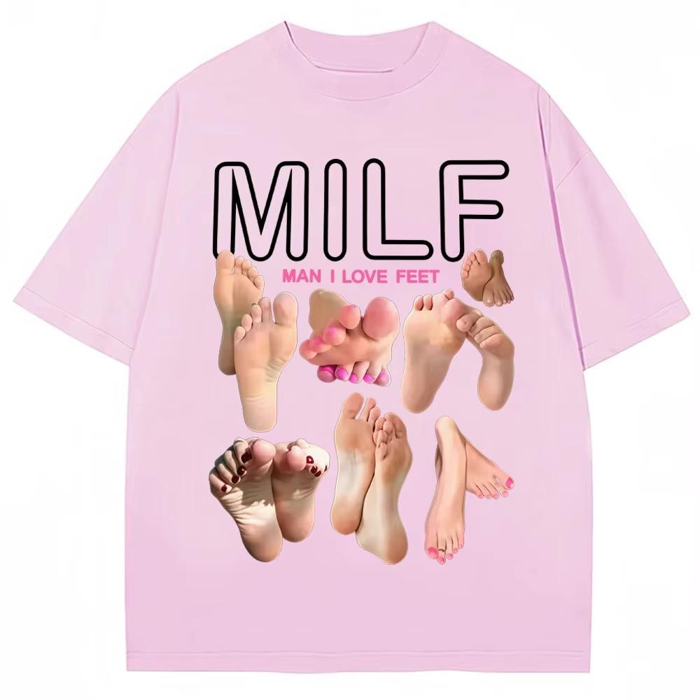 

MILF Man I Love Feet Funny Meme T-Shirts Men Women Humor Fashion T Shirts Soft Cotton O-Neck Oversized Casual T Shirt Streetwear 4XL