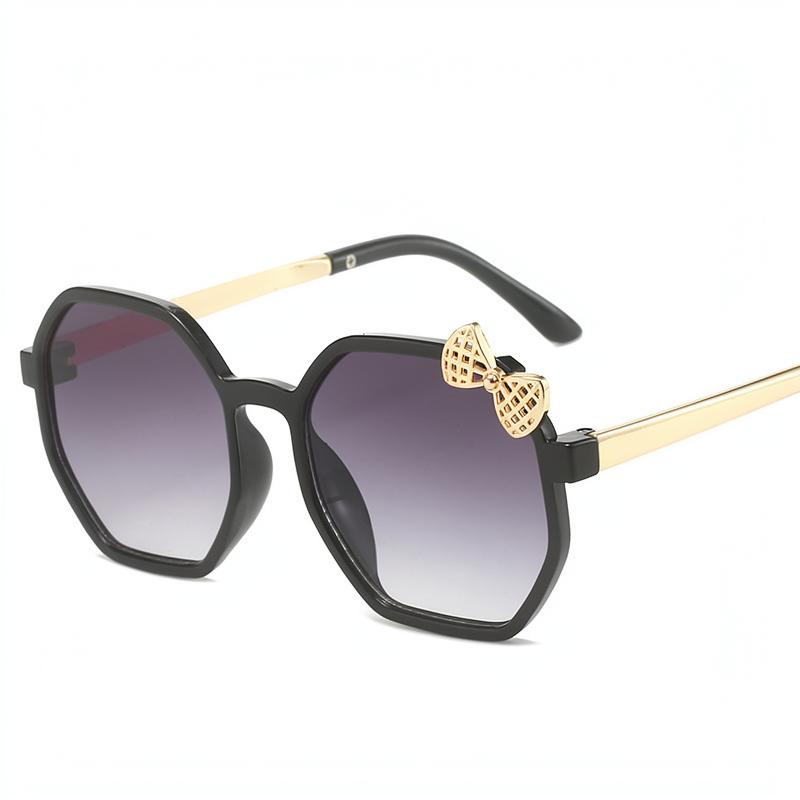 New Brand Metal Bow Children's Cartoon Sunglasses Fashion Polygonal Sunglasses Cute Girls boys Babys Sunscreen Sunglasses
