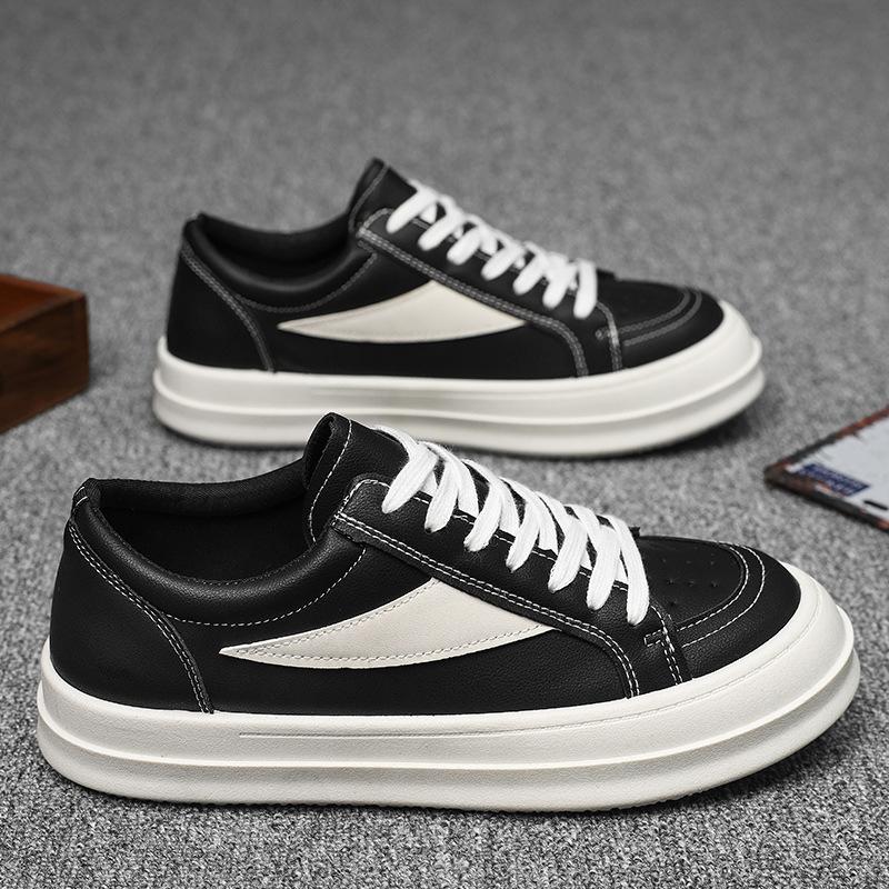 

Trend handsome simple personality black and white color scheme 2025 spring British style versatile sports and leisure men s shoes board shoes 39