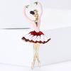 Fashion Rhinestone Dancing Girl Brooches for Women Enamel Character Pin Event Party Gift Backpack Decoration Clothes Accessories