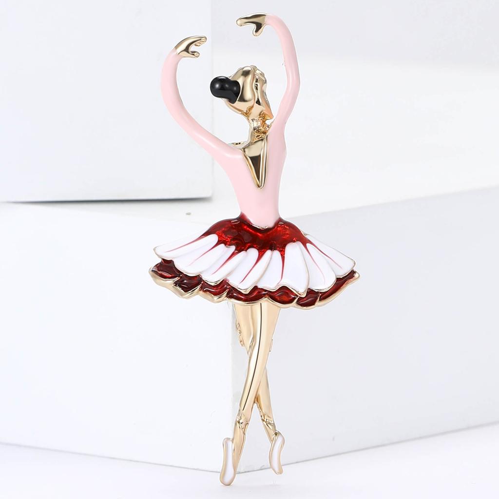 Fashion Rhinestone Dancing Girl Brooches for Women Enamel Character Pin Event Party Gift Backpack Decoration Clothes Accessories