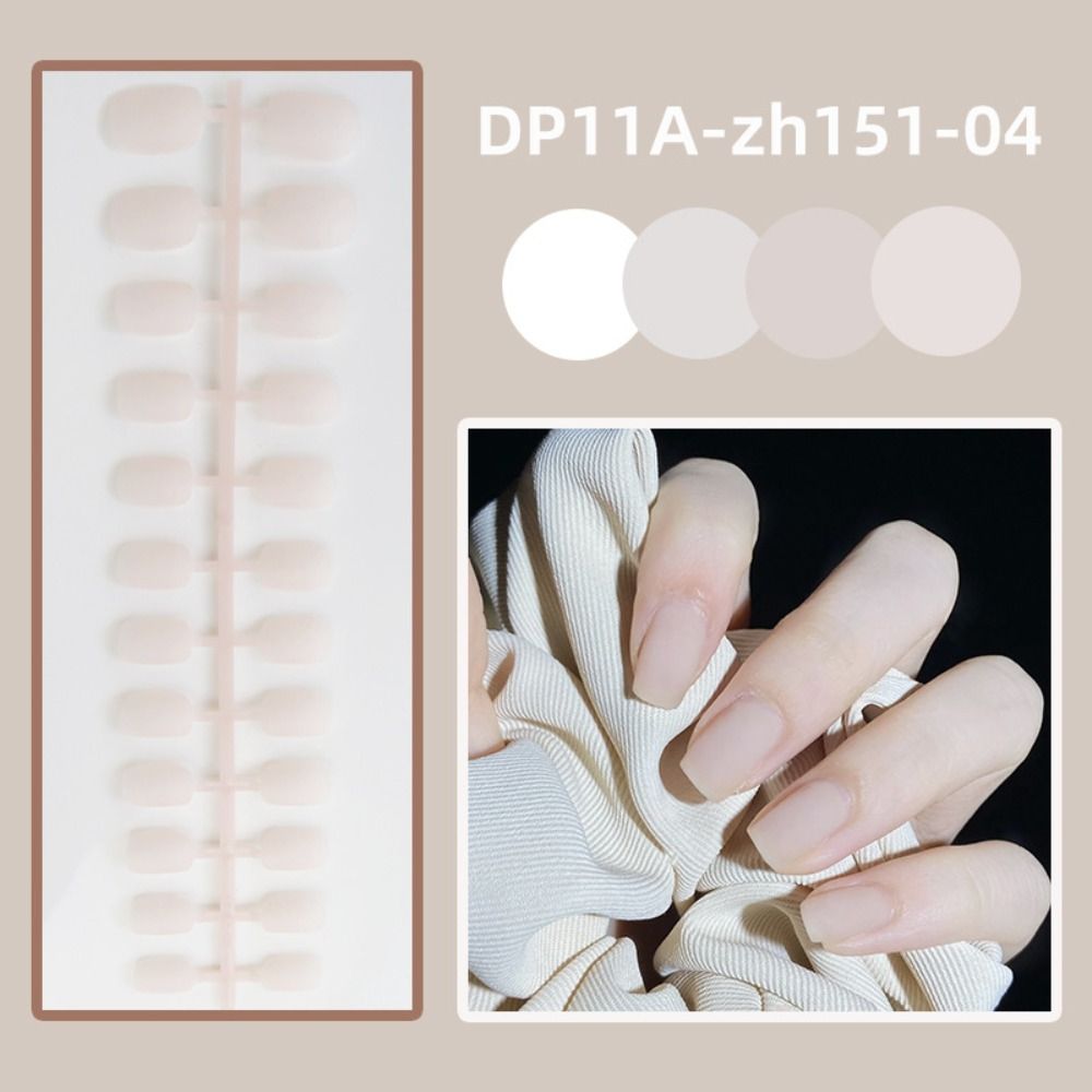 24 шт., однотонные накладные ногти с полным покрытием, носимые ...