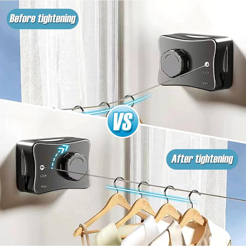 5,1 m zatahovací oděvy Koně Nerezová tkanina Drátěné lano Protiskluzové prodlužovací nástěnné prádelní lano pro sušení v bytě