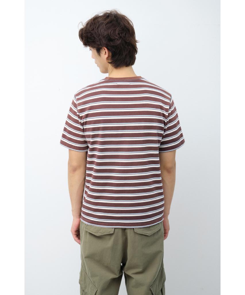 Haechinglum Bleached Stripe Tee Brown