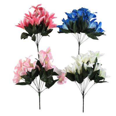 Exquisito Ramo de Lirios Artificiales de 45 cm, 10 Cabezas, Elegante Decoración para el Hogar