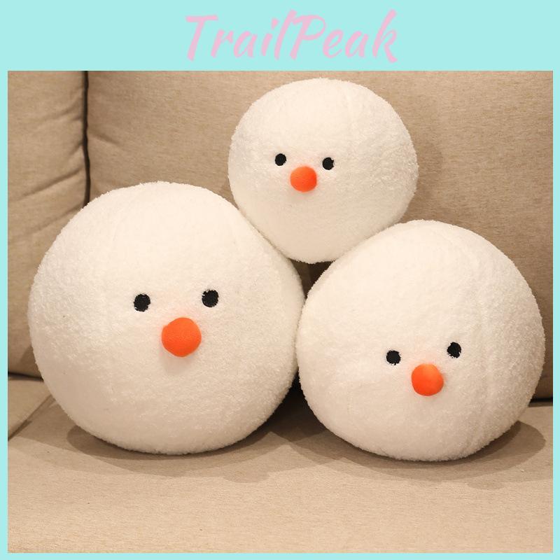 Adorable White Snowman Plush Doll Cushion For Christmas Perfect Holiday Gift For Kids
