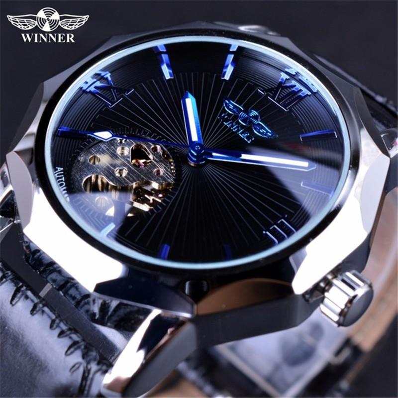 Mens Automatic Mechanical Watch With Hollow Design Fashion Casual Stainless Steel Buckle Alloy Strap