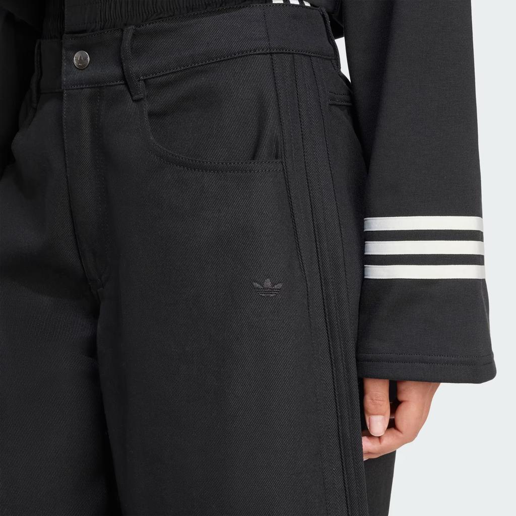 Adidas Originals Firebird Utility Logo Stripe Loose Fit Casual Cropped Denim Shorts Women Shorts JX7592