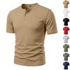 Men Henley Collar Short Sleeve Quick Dry Mesh Casual Sports Loose T Shirt