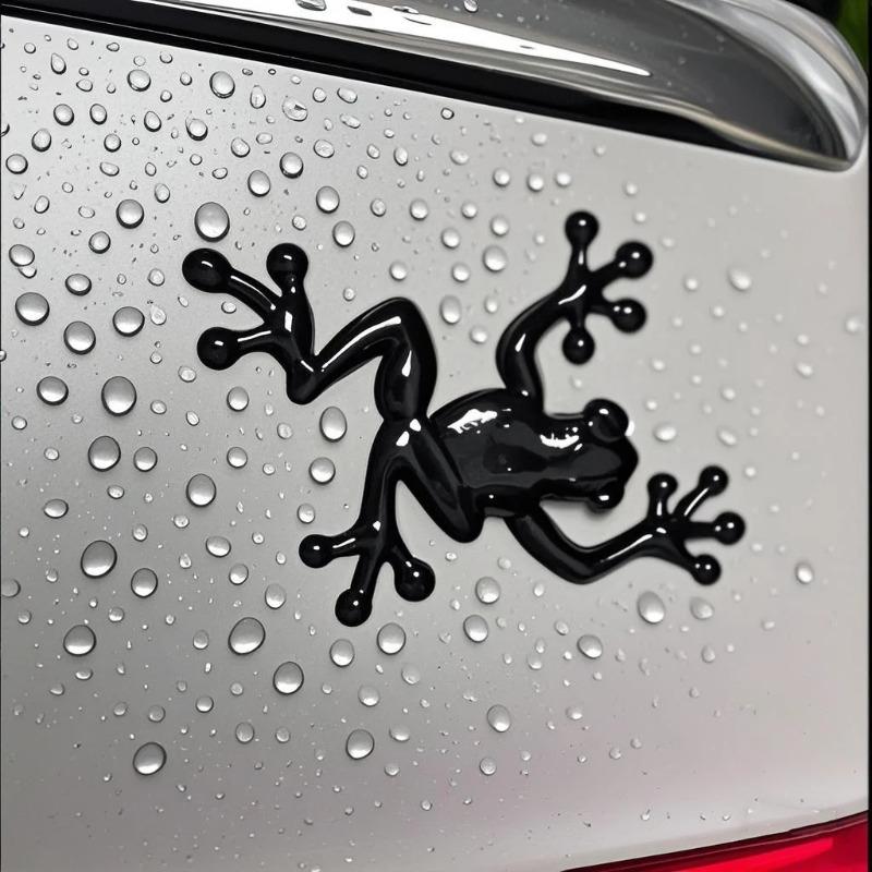 3D Metal Frog-shaped Car Sticker: Fun Car Badge for Trunk, Fender and Door Decoration & Modification Accessories
