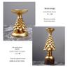 Gold Christmas Tree Candlestick Holder - Festive Home Decoration Ornament