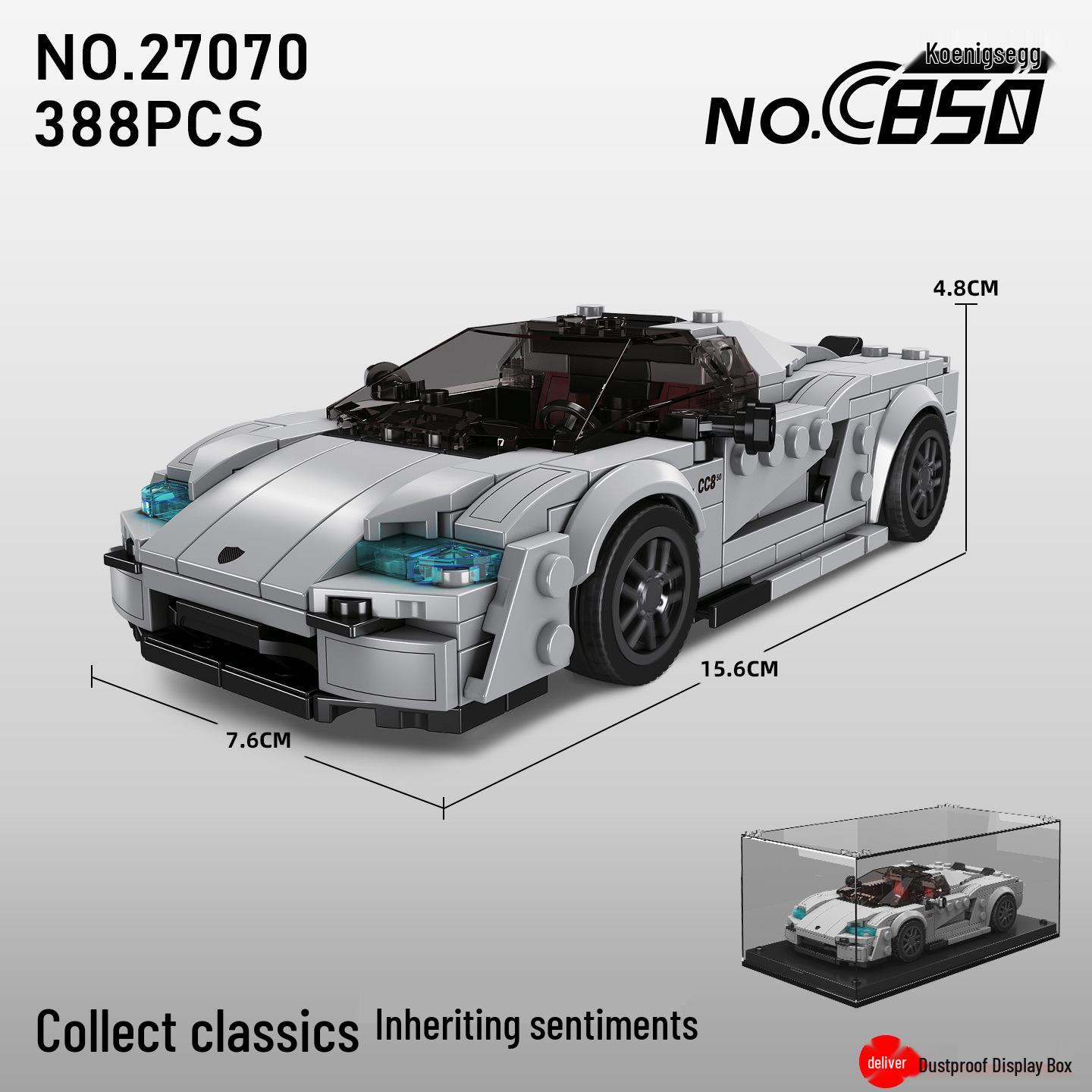 Yuxing King Blocks: Educational Sports Car Model Toy - Perfect Birthday Gift & Desktop Ornament for Boys