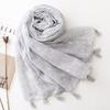 88*180cm Women Viscose Scarf Summer Beach Shawl Cotton Linen Feeling Tassel Pashmina Muslim Hijab Wraps Lady Foulard