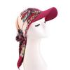 Weiches Bedrucktes Satin Kopftuch Hut UV-Schutz Atmungsaktiv Baseball Hijab Kappe Breiter Rand Bandana Chiffon Bedruckte Visiorkappe Damen