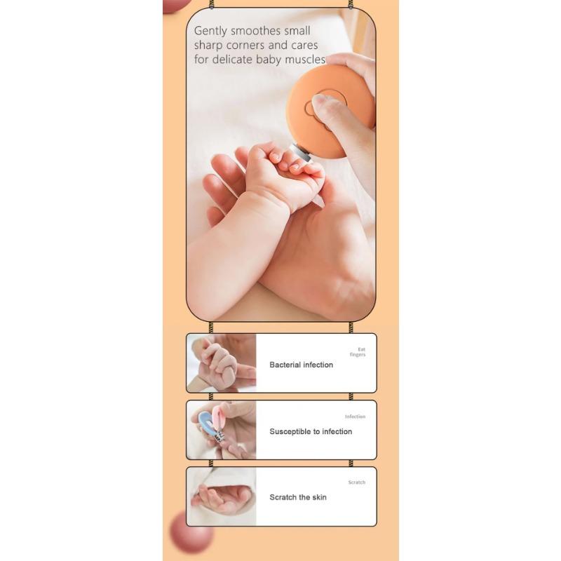 Baby Elektrisches Nagelpflege-Set, Kinder Maniküre-Set mit Polierer 6-teilig für Neugeborene