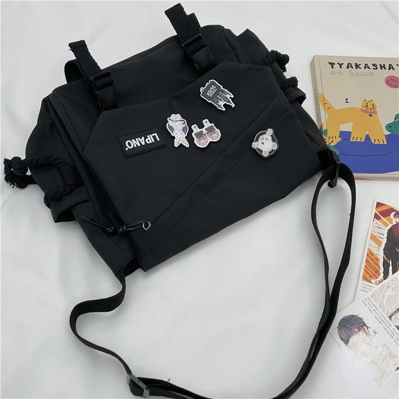 תיקי ניילון תיק כתף קיבולת גדולה תיקי Crossbody לנערות בנות גברים Harajuku שליח תיק תיקי בית ספר לסטודנטים
