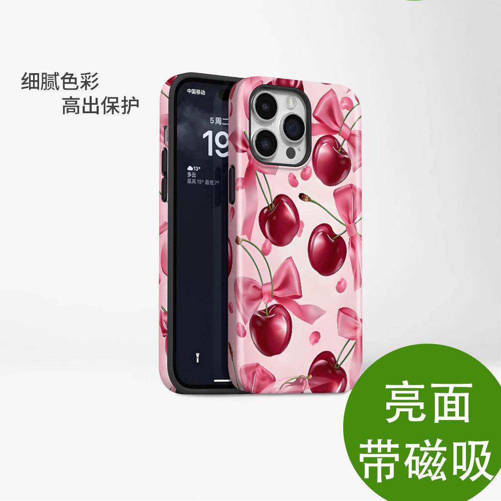 26 Years Old New Cherry Bow Mobile Phone Case Magsafe Protective Case for Apple 17/16/15 Mobile Phone Case
