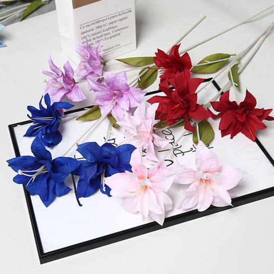 3 Heads Artifical Lily Flower Faux Lily Flower Arrangement Long Stem