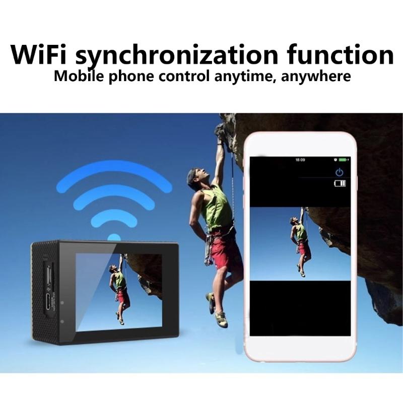 Multifunktionaler Camcorder mit 3840x2160 Auflösung, automatischer Zeitmessung für Outdoor-Sportarten, unterstützt WLAN-Verbindung