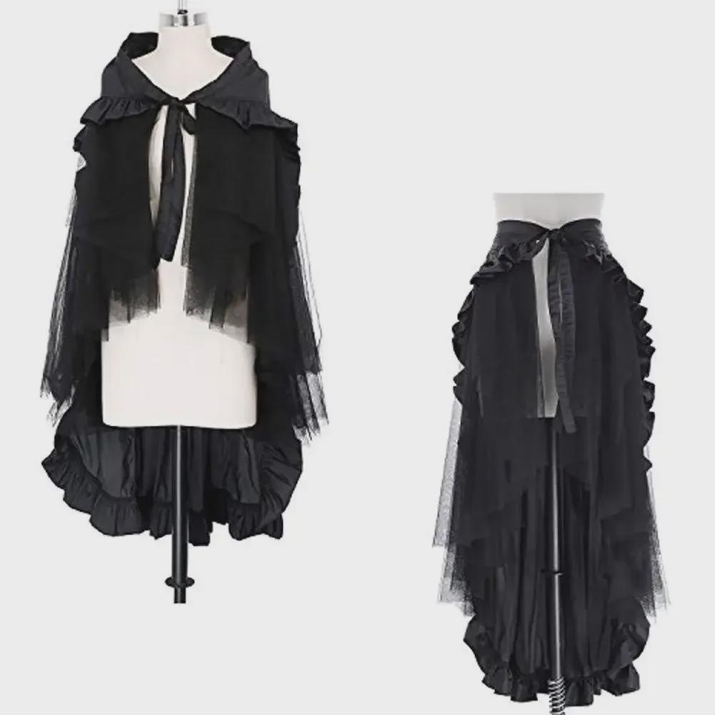 2025 Damen Retro Gothic Unregelmäßiger Bauchnabelfreier Tanzrock, Übergröße