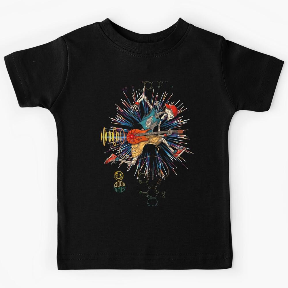 Jump Skeleton Guitarist Kids T-Shirt 130