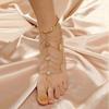 2 Pcs Tassel Tassel Ankle Chain Multi-layer Instep Chain Temperament Anklet with Pendant  Women