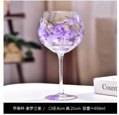 Hand-painted Champagne Wine Glasses Colored Tall Glass Cup Crystal Glass Red Wine Cup Home High-end Cocktail Beer Goblet Glasses