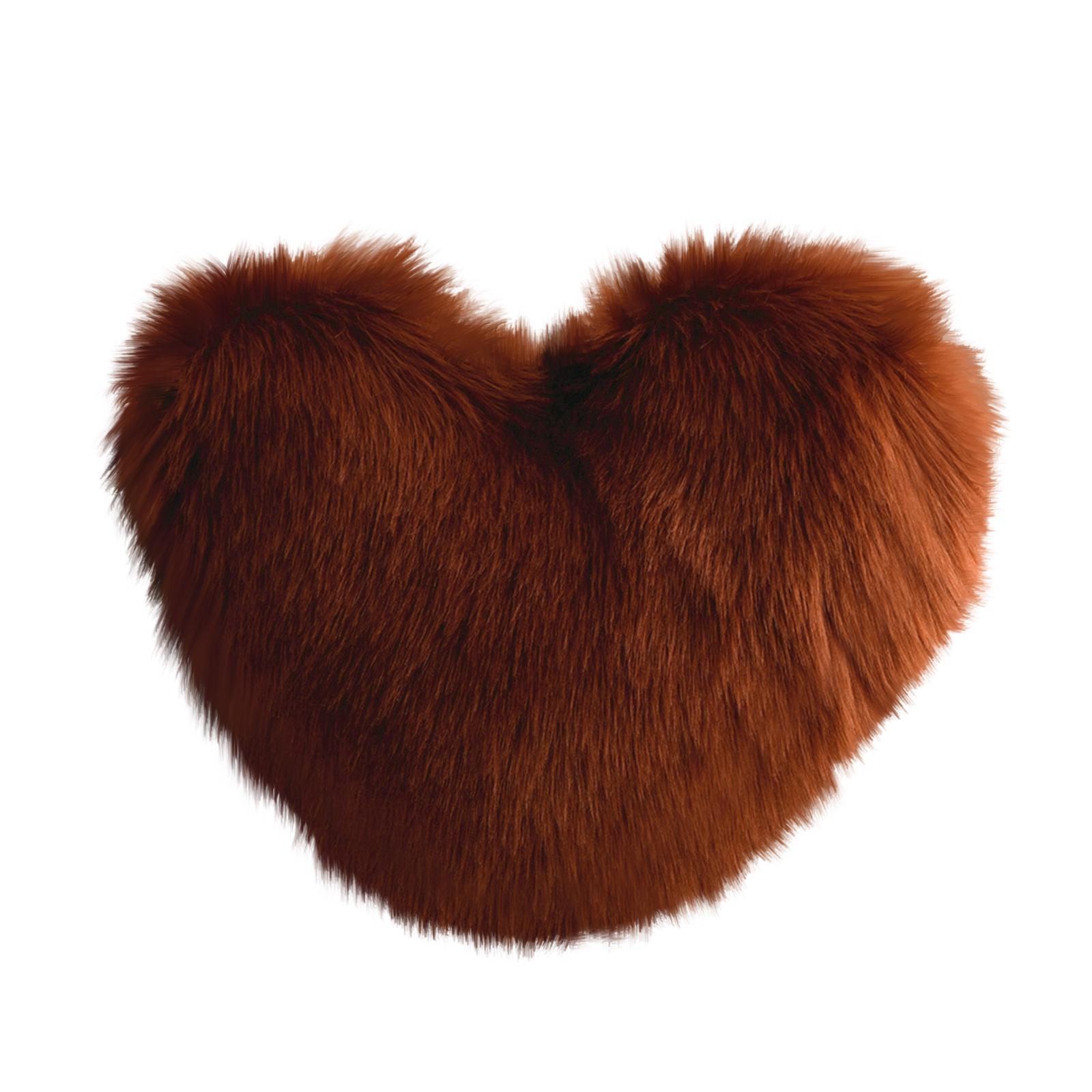 Creative Heart-Shaped Plush Throw Pillow/Cushion/Backrest With Insert/Sofa Lumbar Support One Size кофейный