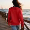 Women's Color Knit Cardigan Sweater with Long Sleeve and Button Lapel