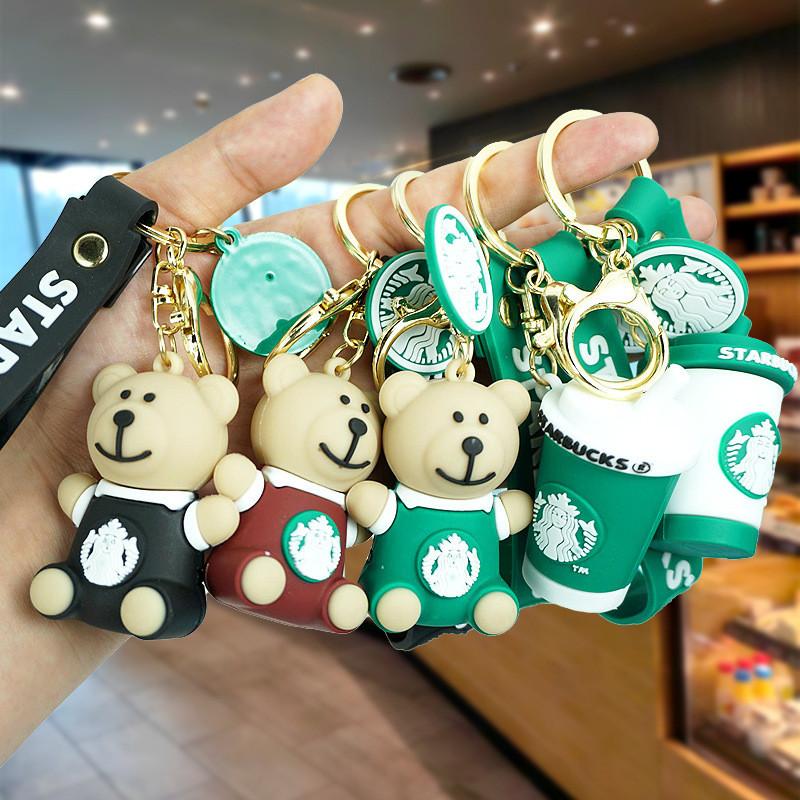 Entzückender Bärenschlüsselanhänger Gummimaterial Niedliches Cartoon-Accessoire für Schlüssel Autoanhänger