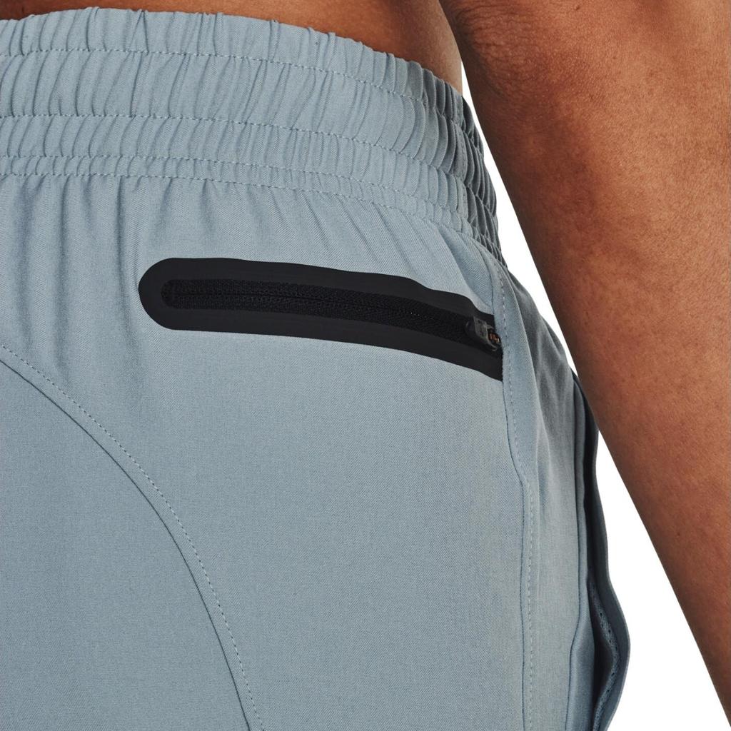 Under Armour Solid Color Logo Embroidered Elastic Waist Straight Leg Sports Pants Women Pants Blue 1379018-465