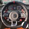 Coprivolante Auto Fibra di Carbonio Pelle Per Volkswagen VW Golf 7 GTI Golf R MK7 VW Polo GTI Scirocco 2015 2016 Interno