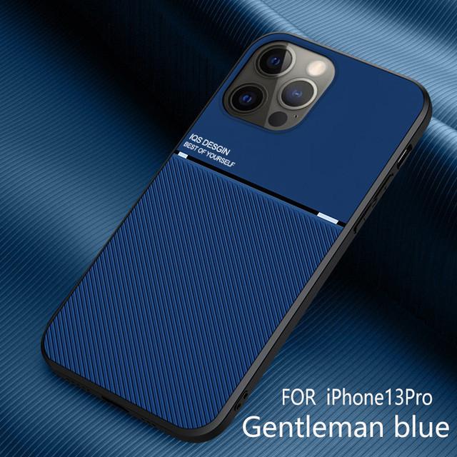 For Iphone 13 Pro Max Case Magnetic Car Holder Back Cover For Iphone 12 Mini 11 6 6s 7 8 Plus X Xs Xr Leather Texture Phone Case