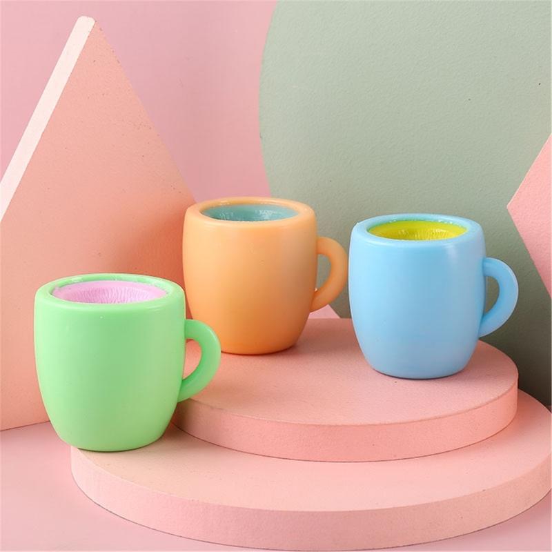 Squeeze Squirrel Stress Relief Toy Kids Popup Cartoon Squeezable Ball Toy Pinch Cup Decompression TPR Toy for Autisms