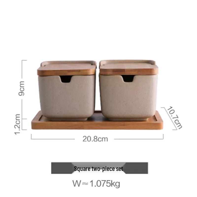 Japanese Retro Ceramic Spice Jar Set for Kitchen and Restaurant Storage