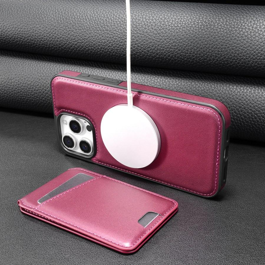 Odnímatelné magnetické bezdrátové nabíjecí pouzdro na telefon 2 v 1 | Ultratenký design se slotem pro kartu a nastavitelným stojanem | Rychlé nabíjení pro iPhone Samsung